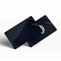 Carte de visite personnalisée en métal noir avec NFC & RFID Smart Rewritable Social Media Card 13.56MHz Frequency