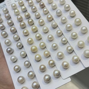 Venta al por mayor SSP blanco Mar del Sur perlas Color Natural 9-13mm forma redonda agua salada perlas sueltas para joyería DIY - Product Image 4