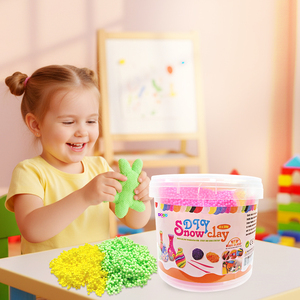 Lot de pâte à modeler en mousse souple OEM en gros, kit créatif pour enfants, pâte à modeler colorée, boue de neige, vente chaude, bricolage, best-seller - Product Image 4