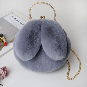 Monedero de Peluche con Orejas de Conejo para Niñas, Color Rosa, con Pompón Sintético, Bolso Bandolera Infantil, Bolso de Mano con Cadena para Niños - Product Image 1