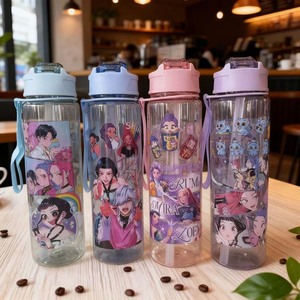Botella <span class=keywords><strong>de</strong></span> Agua Infantil Portátil, Bonita y Linda, <span class=keywords><strong>de</strong></span> Plástico con Pajita y Correa <span class=keywords><strong>de</strong></span> Material Ecológico, Diseño <span class=keywords><strong>de</strong></span> Dibujos Animados - Product Image 3