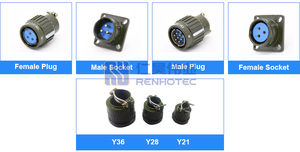 Y2M 50zjl Y2M-3tk Y2M-4tk Y2M-14tk 골드 14 핀 남성 여성 커넥터 Y28m-37tk AC 500V 10A Y28M 12tk 1 Y28M-7tk-7 - Product Image 5
