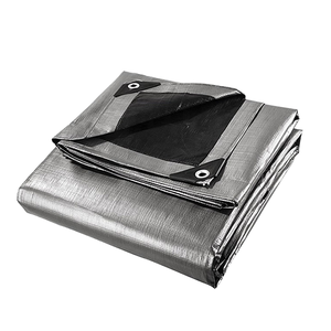 Bâche en tissu PE robuste pour échafaudages, avec revêtement imperméable et argenté, pour <span class=keywords><strong>camping</strong></span>, avec œillets - Product Image 1