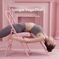 Chaise de yoga pliante domestique à tube renforcé et épaissi, surface en cuir PU métallique, pour studio de yoga et aide au yoga