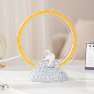 Image d'art de sable mobile Verre rond 3D Deep Sea Sand <span class=keywords><strong>scape</strong></span> lampe de table dynamique mouvement liquide sablier affichage veilleuse - Product Image 1