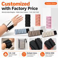 Poids de poignet et de cheville en silicone étanche et résistant à la transpiration, 2/4 lb, réglables, pour fitness, yoga, course à pied et musculation