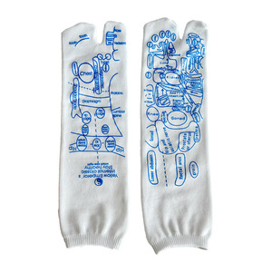 Chaussettes de thérapie des pieds de soins de santé d'équipage exclusives transfrontalières Diagramme de points d'acupuncture anglais pour le massage des méridiens Chaussettes de massage Homesole - Product Image 5
