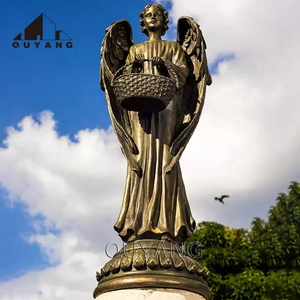 Decorazione del giardino su misura di QUYANG grande scultura in metallo all'aperto cimitero alato bronzo statua d'<span class=keywords><strong>angelo</strong></span> - Product Image 4