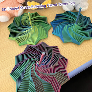 Juguete Poligonal en Forma de Torre de Rábano Impreso en 3D, Juguete Espiral Extensible en Forma de Estrella, Torre de Zanahoria, Juguete Sensorial Unisex para Aliviar <span class=keywords><strong>el</strong></span> Estrés - Product Image 2