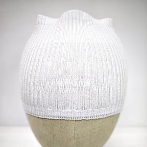 Bonnet en jacquard 100 % coton-nylon, motif tricoté, double couche, coupe-vent, en laine mérinos pour femme - Product Image 2
