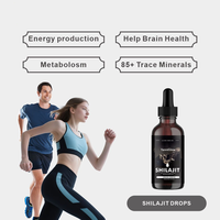 YanniGlow OEM ODM Extrait Herbal de Shilajit en Gouttes Liquides Orales – Soutien Antioxydant pour la Santé Cérébrale et les Niveaux d'Énergie