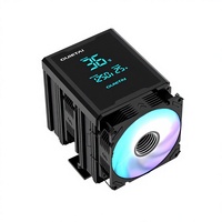 FEZCOOL CS620 Refroidisseur de processeur compact à double tour avec affichage numérique, refroidissement par air, roulement fluide, liaison cuivre-aluminium, six caloducs, ARGB