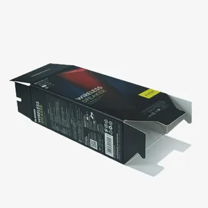 Caja de embalaje de cartón corrugado e-flauta blanca impresa personalizada ecológica para productos electrónicos embalaje de altavoz inalámbrico
