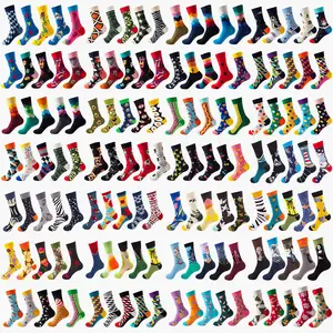 Men's Colorful Funny Novelty Casual Cotton Crew Gift Fun Dress Socks Novelty Men Variety Pattern Colorful Socks