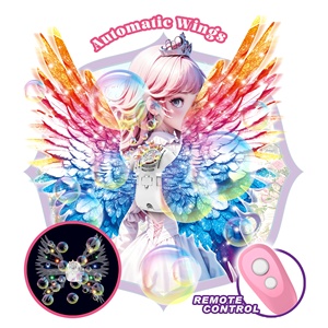 Alas de Mariposa de Plástico con Luces LED, Decoración para la Espalda, Juguete Eléctrico de Ángel Móvil para Niños, Accesorios de Elfo, Regalo para Niñas, Spray de Burbujas - Product Image 1