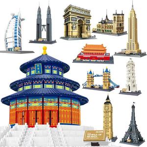 World City Street View Bloques <span class=keywords><strong>de</strong></span> construcción Torre Eiffel Taj Mahal La Estatua <span class=keywords><strong>DE</strong></span> LA <span class=keywords><strong>LIBERTAD</strong></span> Arquitectura clásica Juguete <span class=keywords><strong>de</strong></span> ladrillo compatible - Product Image 3