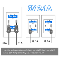 Interrupteur mural et prise 118 avec ports USB et Type-C, chargeur mural pour la maison, prise murale avec ports USB 1/2/3 voies 2 directions