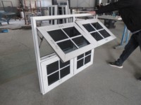 Fenêtre à auvent en PVC à cadre fin, moderne, à ouverture verticale, à persiennes, double vitrage, isolation phonique, sur mesure pour villa, extérieur, salle de bain