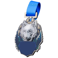 Médaille commémorative en métal personnalisée en gros, avec logo personnalisé, impression UV et époxy, pour événements célébratifs