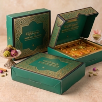 Boîte en carton pour desserts et pâtisseries, résistante à l'huile et à l'eau, avec ouverture, pour Baklava, Kunafa, emballage alimentaire, pliable