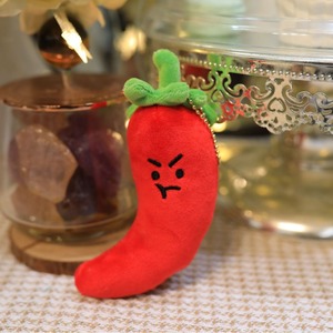 Bán Buôn 4 Inch Tiêu Đỏ Đồ Chơi Sang Trọng Mềm Chili Búp Bê <span class=keywords><strong>Keychain</strong></span> Tùy Chỉnh 10Cm Claw Máy Nhà Máy Rau Thú Nhồi Bông Đồ Chơi - Product Image 2