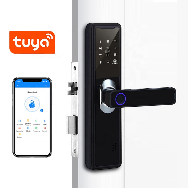 Двухтактный противоугонной сигнализацией C Концевая фреза для вырезания гнезд для цилиндра алюминиевая передняя дверь ворот Смарт отпечатков пальцев замок с камерой