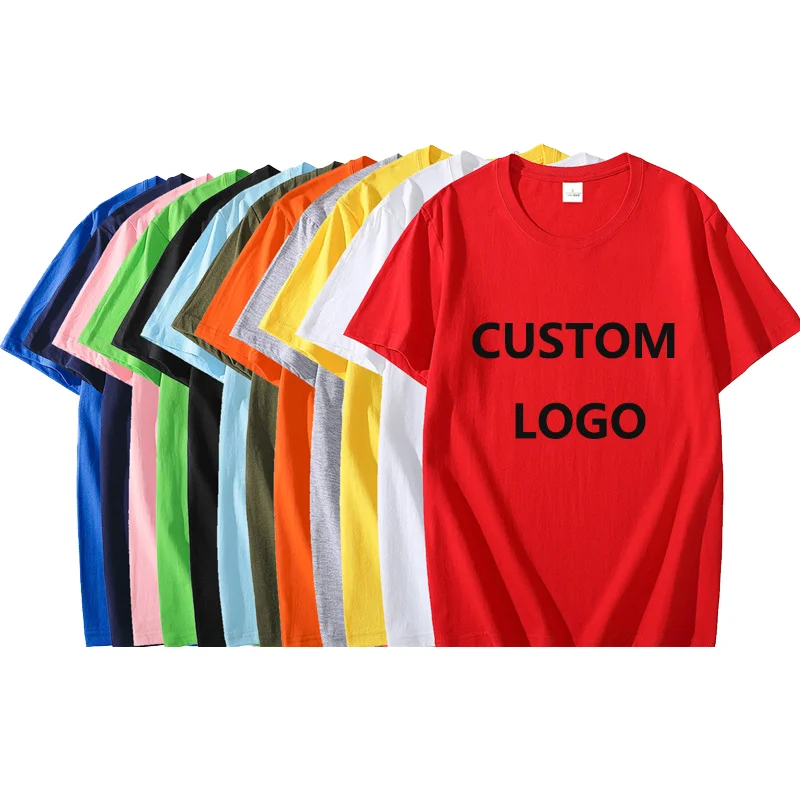 Low MOQ 100% Cotton Tshirt Sublimation Soft Fabric Custom Logo Printed Plain Women's Men's T-Shirts Plus Size Options