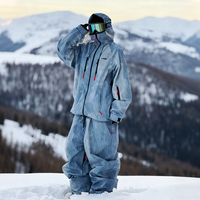Traje de Nieve para Adultos, Tallas Grandes, Estampado, para Invierno, Conjunto de Esquí Individual/Doble, con Cierre, 100% Poliéster, Resistente al Viento e Impermeable, para Hombre, Venta al Por Mayor