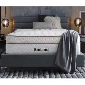 OEM/ODM tam boy yatak yatak şiltesi görünümlü üst lateks kral lüks Foam Foam köpük otel cep bahar ev mobilya Modern