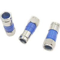 Conector BNC Macho para CATV, Conector de Compresión para Cable Coaxial RG6 Tipo F con Carcasa de Latón, Impermeable IP67 para TV