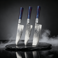 Couteau de chef à découper en acier Damas de style britannique, 21 cm, poli à la main, traité thermiquement, qualité professionnelle, ambidextre, pour l'exportation