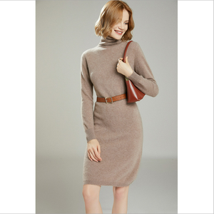 Stile di moda coreano personalizzato tinta unita maniche lunghe <span class=keywords><strong>dolcevita</strong></span> <span class=keywords><strong>maglia</strong></span> Cashmere maglione abito da donna - Product Image 3