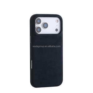 Luxury Elegant Back <strong>Cover</strong> Wireless Charging Magnetic Mobile Phone Case for iPhone 15 14 16 17 air Pro Max Alcantara Custom logo - Product Image 4