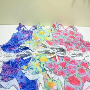 Schlussverkauf niedlicher Baby-, Mädchen-Badeanzug zweiteiliger blumendruck-Badeanzug Sommer kleines Baby-, Mädchen-Badeanzug