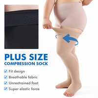 Bas de contention unisexe extra larges S-5XL, 20-30 mmHg, opaques, à bout ouvert, pour la circulation pendant l'allaitement