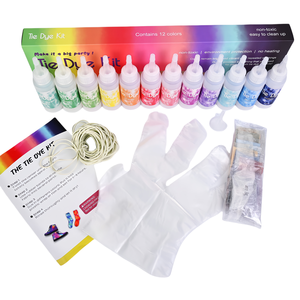 Art Tie Dye Kit 12 <span class=keywords><strong>colores</strong></span> No tóxico Custom Tie Dye Kit Paint Set <span class=keywords><strong>para</strong></span> niños <span class=keywords><strong>Ropa</strong></span> Tie Dye Shirt Kit - Product Image 1
