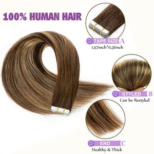 Extensions de cheveux invisibles en ruban adhésif de qualité supérieure, cheveux vierges européens, double trame, double trame machine, vente en gros de cheveux humains - Product Image 4