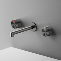 Robinet de lavabo mural encastré personnalisable, design à double poignée, avec cartouche céramique