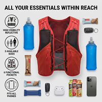 Gilet de course léger en polyester avec logo personnalisé et bouteilles souples pour l'entraînement longue distance, le fastpacking et les événements d'ultra-trail