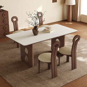 Juego de Comedor de 5 Piezas con Mesa de Estilo Vintage en Blanco, Muebles para Comedor que Ahorran Espacio - Product Image 3