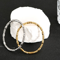 Bracelet Étoilé de Luxe en Acier Titane pour Femme, Jonc en Acier Inoxydable Électroplaqué Anti-ternissement, Bijoux Tendance INS