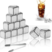 Boule à whisky en acier inoxydable Glaçons réutilisables Glaçons en métal Pierres à whisky Boules Coffret cadeau pour vin rouge avec boîte de couleur OEM