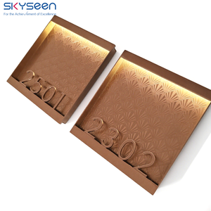 SKYSEEN personalizado 3D letras de Metal tiras de luz LED números de casa cuadrados con patrones para construir apartamento Hotel puerta casa - Product Image 2