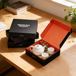 Boîtes d'emballage cadeau en carton ondulé personnalisées avec logo, pliables, pour expédition et envoi de cosmétiques - Product Image 2