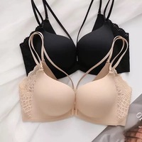 BH Wanita Tanpa Kawat, Tali Tipis Ganda, Kancing Depan, Push-up, Untuk Payudara Kecil, Tampilan Payudara Lebih Besar