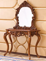 Buffet classique modulaire en bois massif de style européen antique avec miroir pour cuisine et salle à manger
