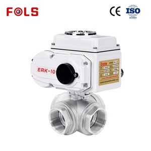 Válvula de Bola Actuada de Acero Inoxidable 304, DN40 1-1/2 Pulgadas, 3 Vías, Puerto en L, PN16, 24 VDC, Rosca Hembra - Product Image 4