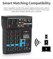Nouvelle Console de mixage numérique bluetooth 48V, OEM, bluetooth, enregistrement DJ Audio, 4 canaux, mélangeur Audio pour karaoké, bon marché