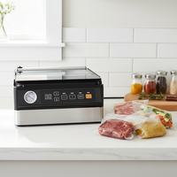 Sellador de Alimentos al Vacío con Pantalla de Vacío de 4.3L y Cámara de -98Kpa para Salsas, Sopas, Carnes y Leche