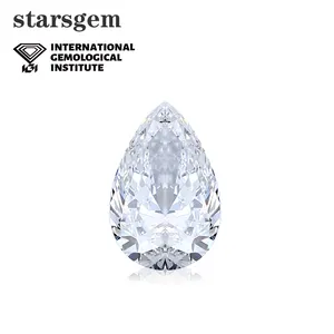 Starsgem lab created diamond IGI certificate HPHT lab diamond DEF color 1ct 2ct 3ct pear lab grown diamond